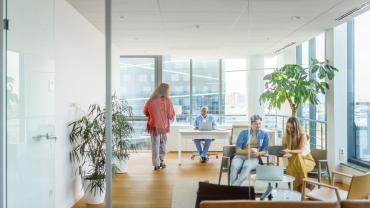 personas trabajando en una oficina con arquitectura neurocientífica aplicada.