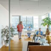 personas trabajando en una oficina con arquitectura neurocientífica aplicada.